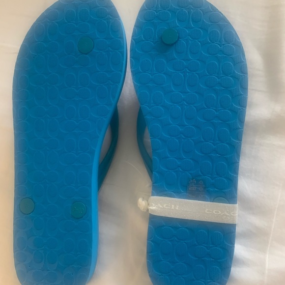 Coach Flip Flops Royal Blue Sandals Shoes size 9 NWT - Picture 4 of 14
